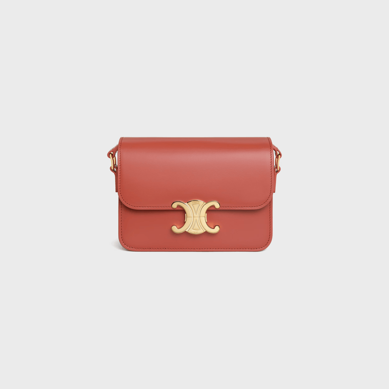 Bolsa Celine Teen Triomphe em Couro de Bezerro Brilhante