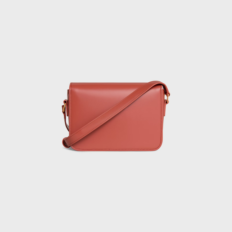 Bolsa Celine Teen Triomphe em Couro de Bezerro Brilhante