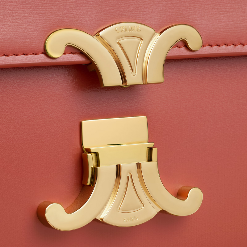 Bolsa Celine Teen Triomphe em Couro de Bezerro Brilhante