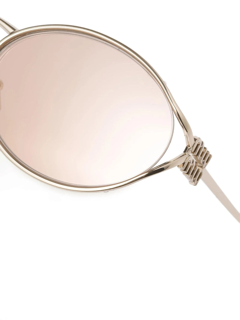 Óculos de sol Miu Miu Eyewear oval com logo