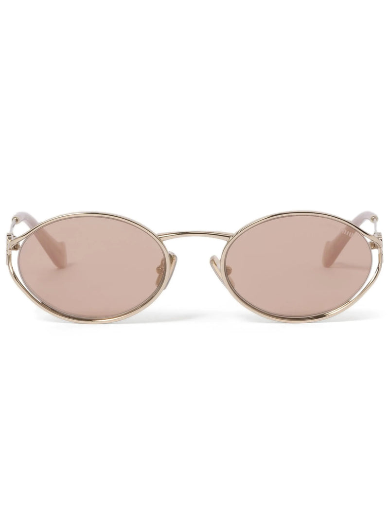 Óculos de sol Miu Miu Eyewear oval com logo