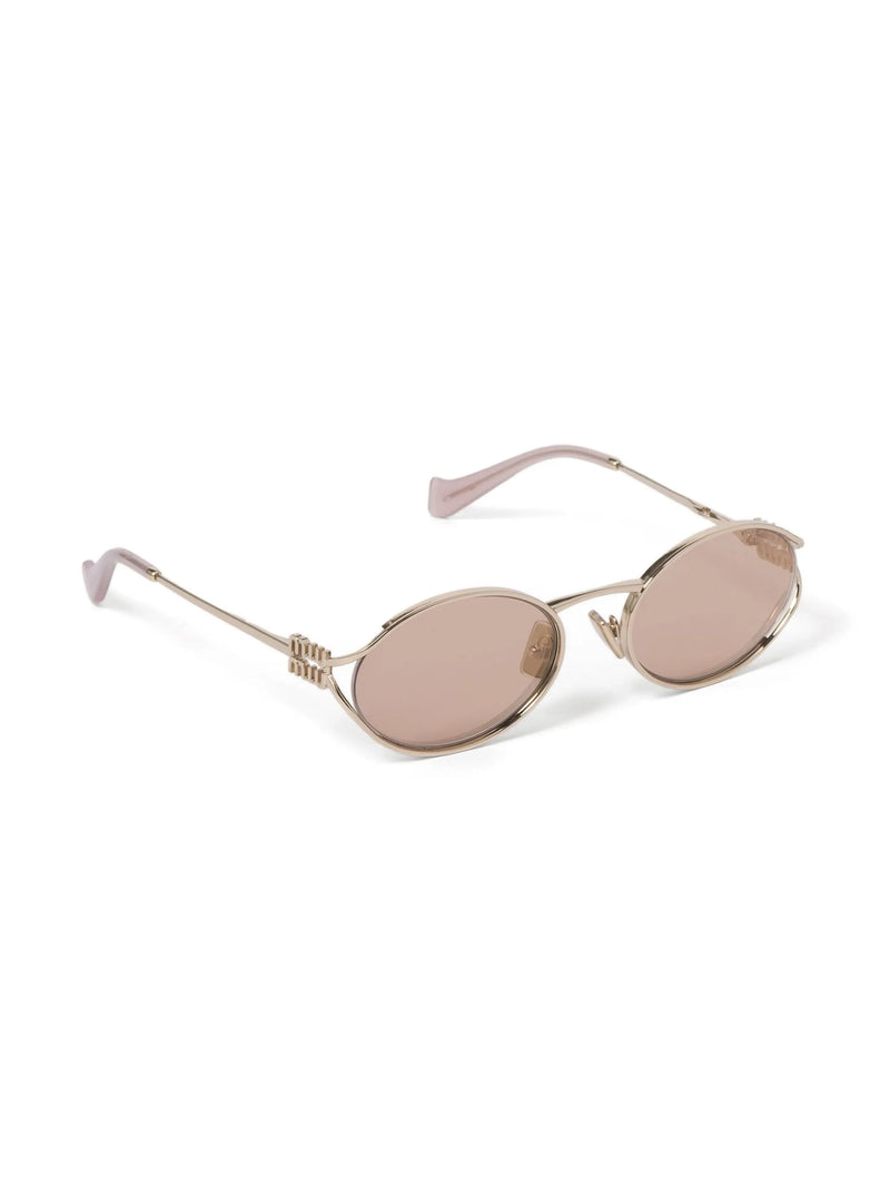 Óculos de sol Miu Miu Eyewear oval com logo