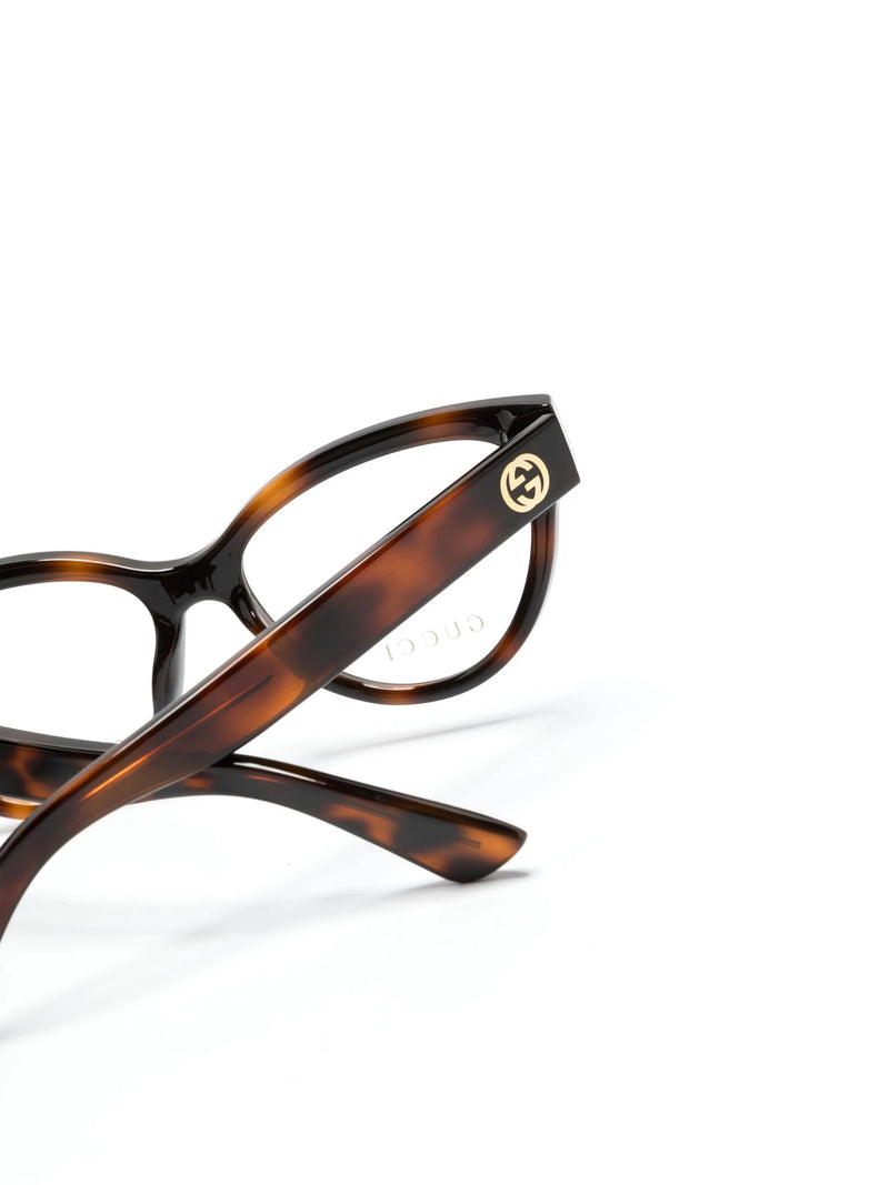 Armação de óculos Gucci Eyewear gatinho efeito tartaruga