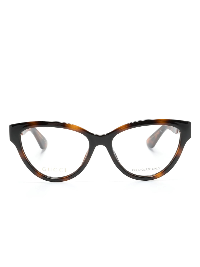 Armação de óculos Gucci Eyewear gatinho efeito tartaruga