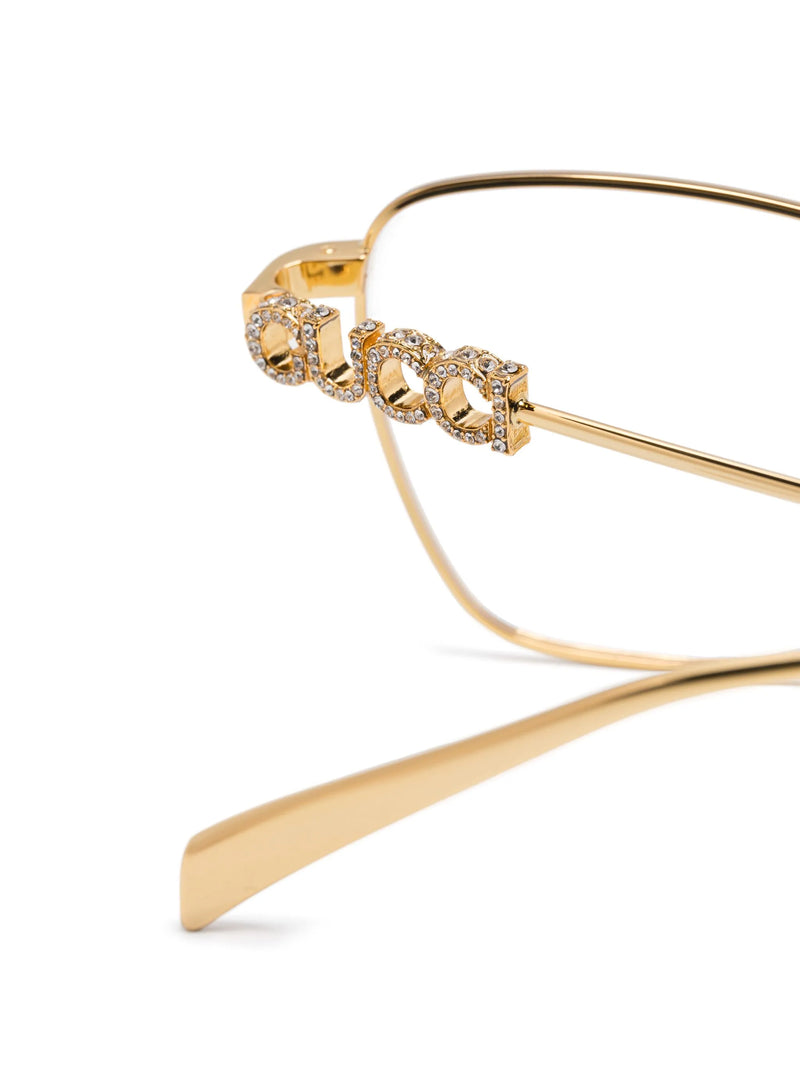 Armação de óculos Gucci Eyewear quadrada com logo na haste