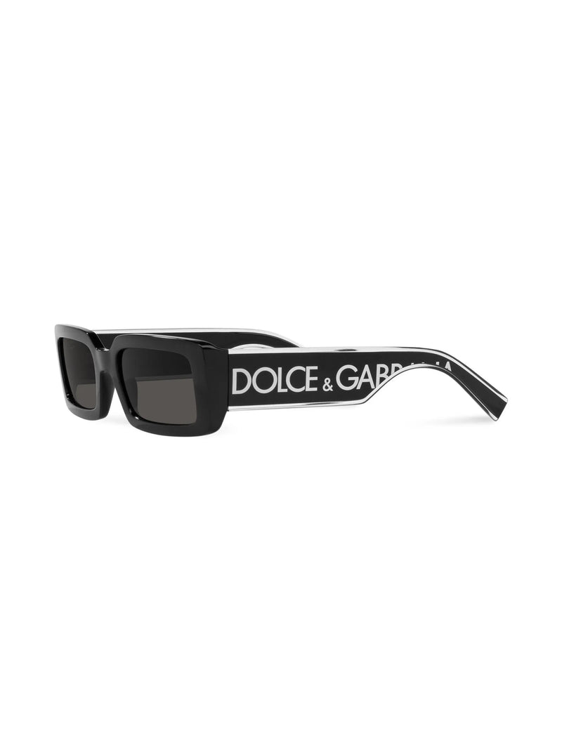 Óculos de sol Dolce & Gabbana Eyewear retangular com estampa de logo