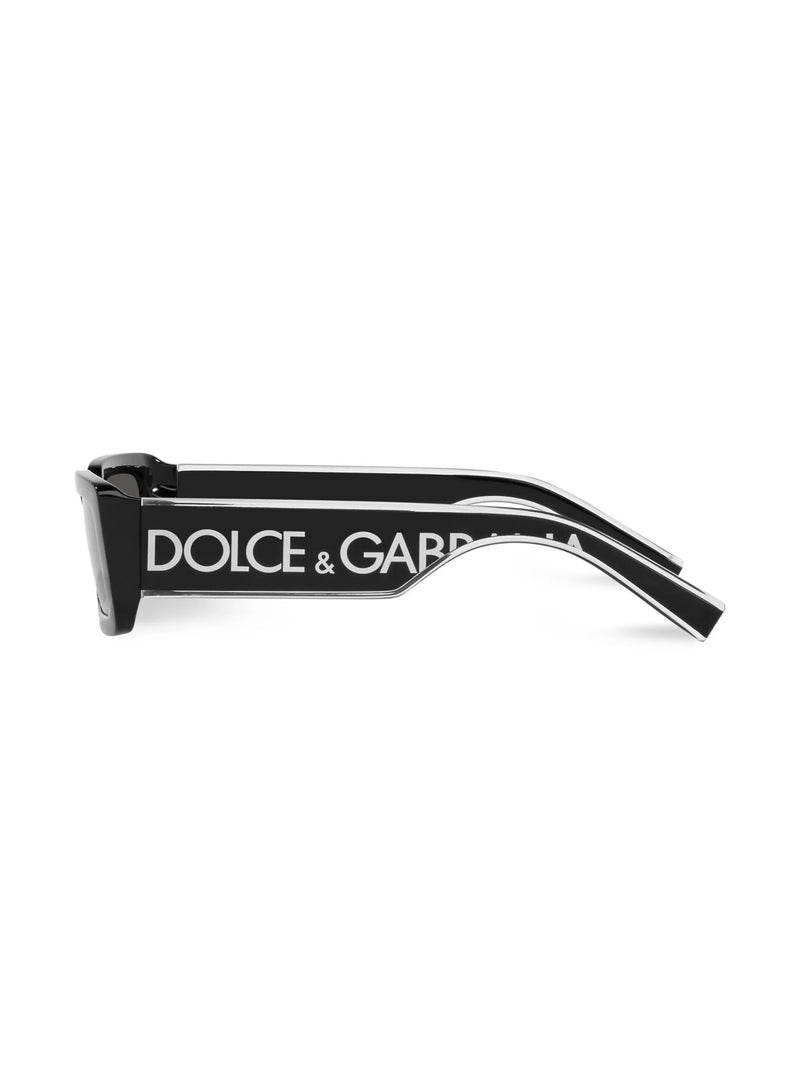 Óculos de sol Dolce & Gabbana Eyewear retangular com estampa de logo