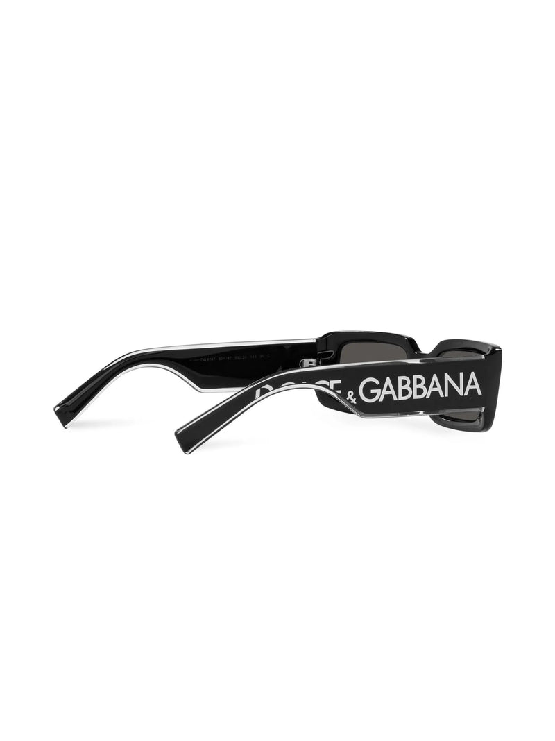 Óculos de sol Dolce & Gabbana Eyewear retangular com estampa de logo
