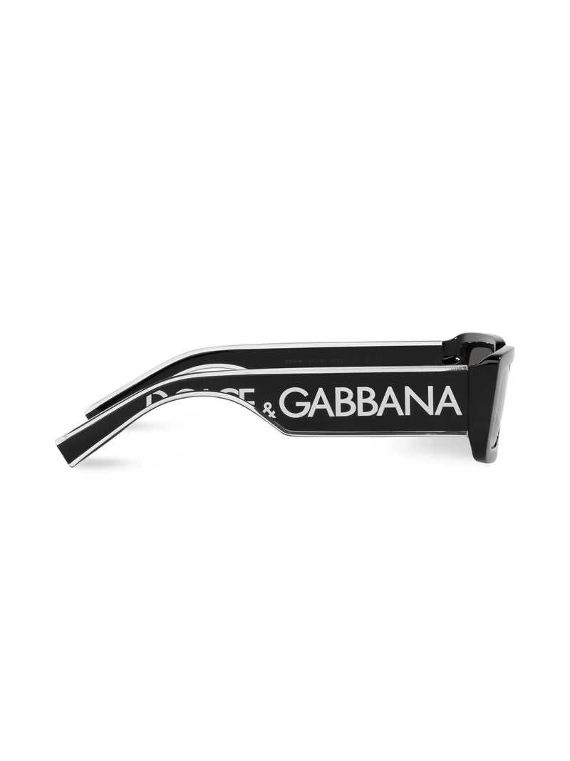 Óculos de sol Dolce & Gabbana Eyewear retangular com estampa de logo