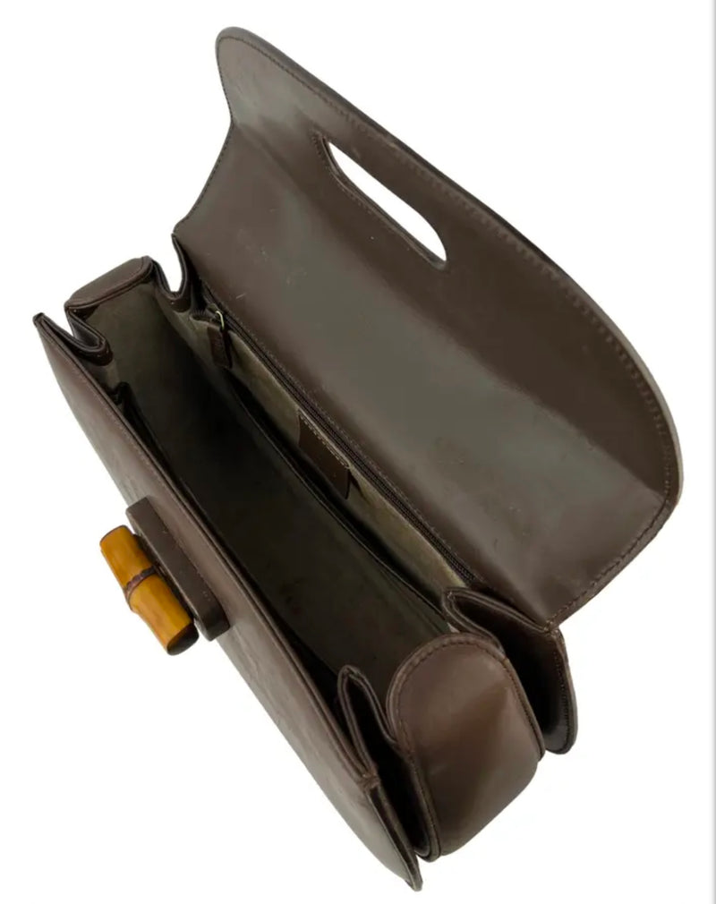 Bolsa Tiracolo Gucci Bamboo Marrom Original