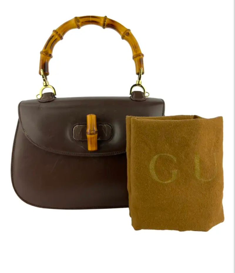 Bolsa Tiracolo Gucci Bamboo Marrom Original