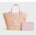 Bolsa Celine Medium Supple Panier In Raffia and Calfskin