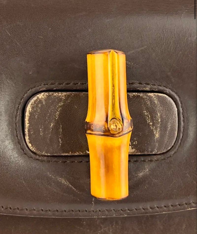 Bolsa Tiracolo Gucci Bamboo Marrom Original