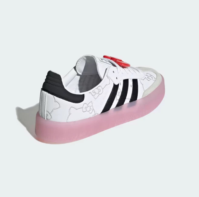 Tênis Adidas Sambae x Hello Kitty "Cloud White Clear Pink" Branco