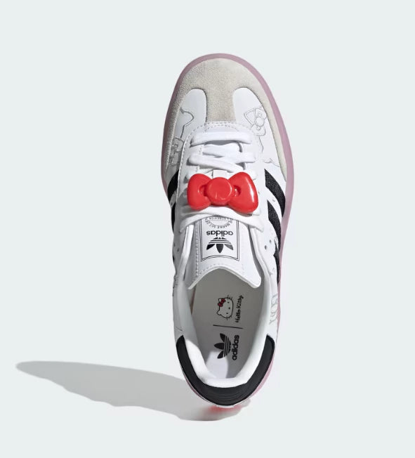 Tênis Adidas Sambae x Hello Kitty "Cloud White Clear Pink" Branco