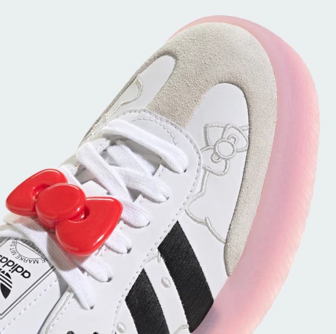 Tênis Adidas Sambae x Hello Kitty "Cloud White Clear Pink" Branco