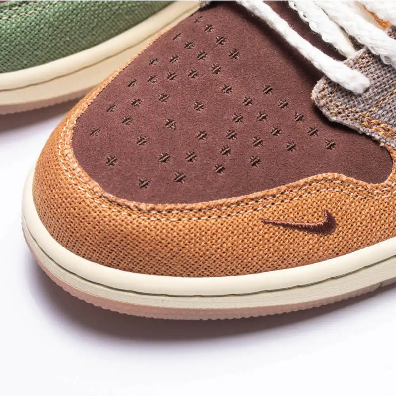 Tênis Air Jordan 1 Low Voodoo Flax and Oil Green
