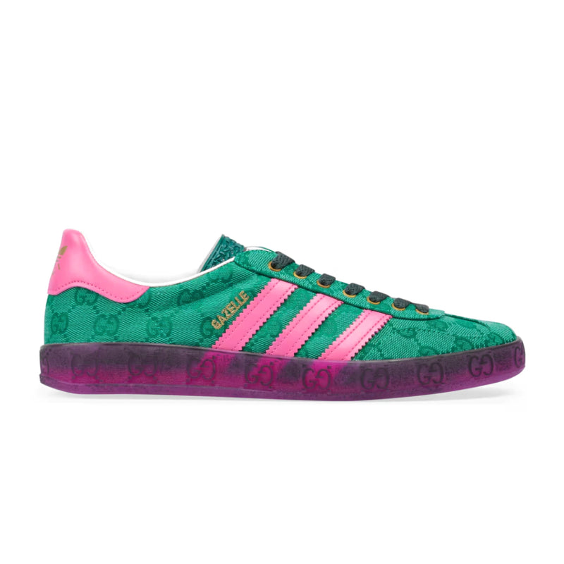 Tênis Adidas Gucci x Gazelle Green Pink Strata