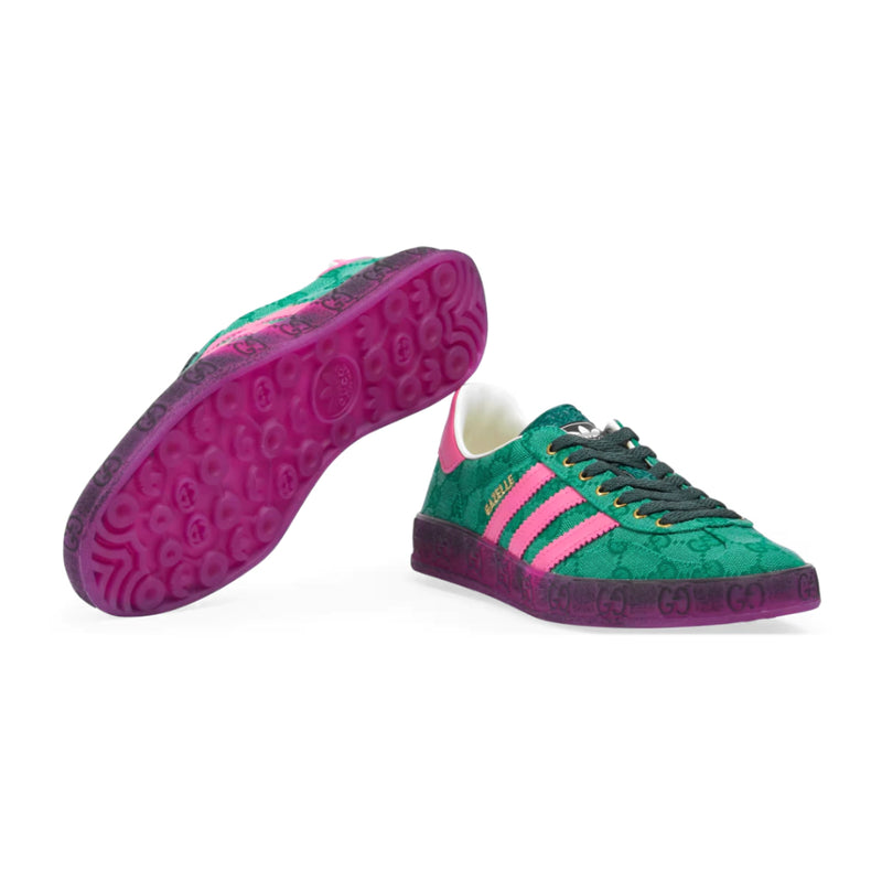 Tênis Adidas Gucci x Gazelle Green Pink Strata