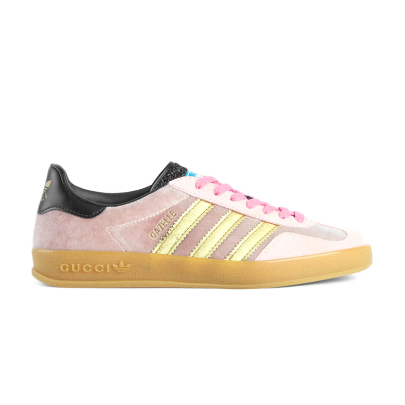 Tênis Adidas Gucci x Gazelle Pink Velvet Gold