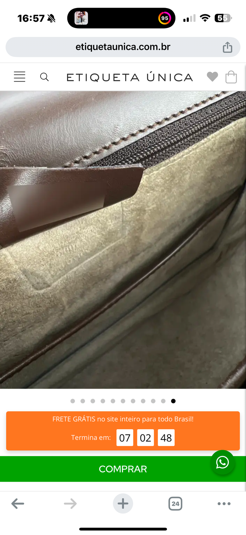 Bolsa Tiracolo Gucci Bamboo Marrom Original