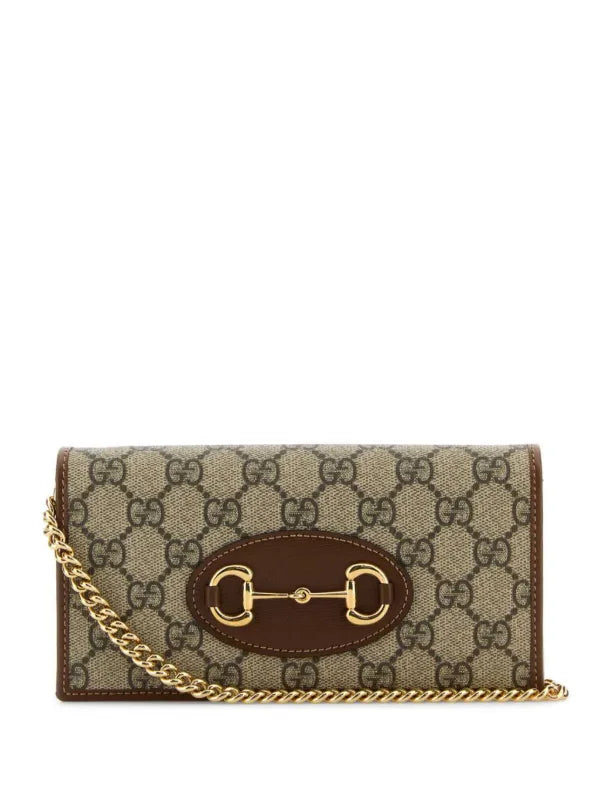 Carteira Gucci com alça e detalhe Horsebit 1955