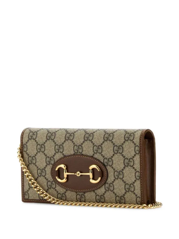 Carteira Gucci com alça e detalhe Horsebit 1955