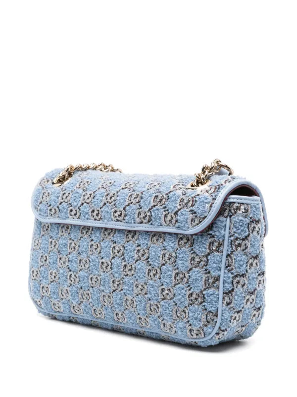 Bolsa Gucci de ombro GG Marmont pequena - Azul