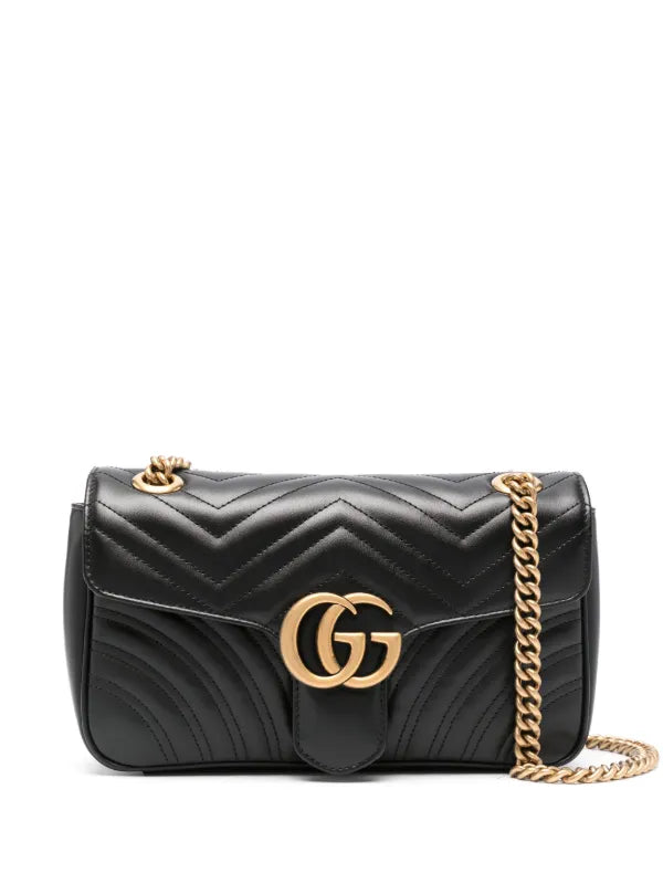 Bolsa Gucci de ombro GG Marmont pequena - Preta