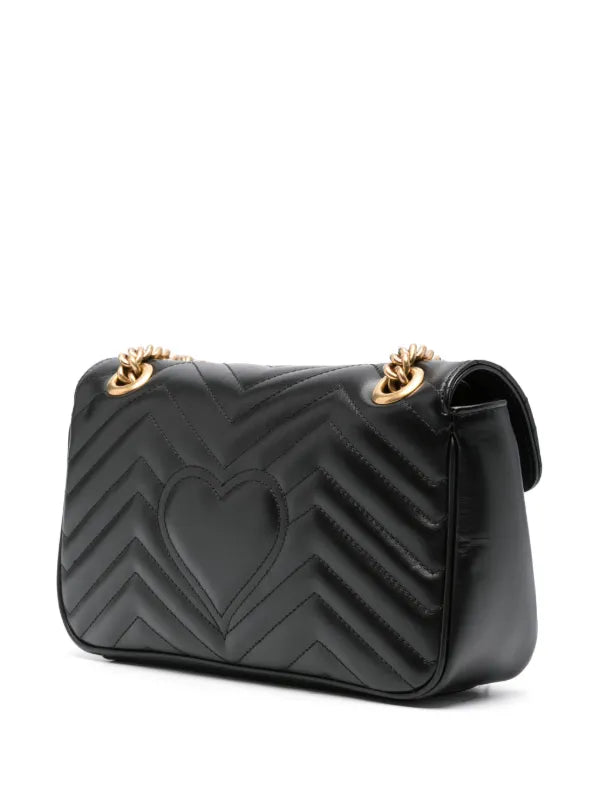Bolsa Gucci de ombro GG Marmont pequena - Preta