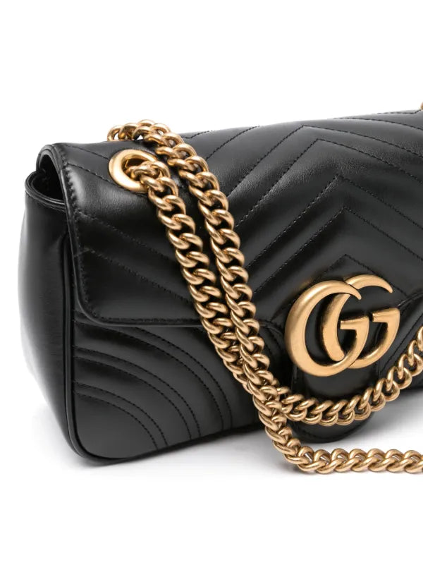 Bolsa Gucci de ombro GG Marmont pequena - Preta