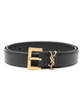 Cinto Yves Saint Laurent de couro com placa Cassandre