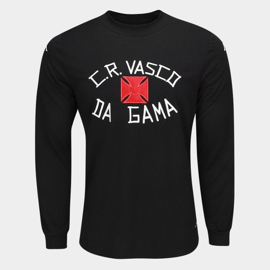 Camisa Vasco 24/25 Goleiro Kombat 1974 Kappa Masculina - Preto