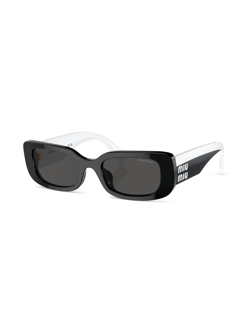 Óculos de sol Miu Miu Eyewear retangular com logo Black White