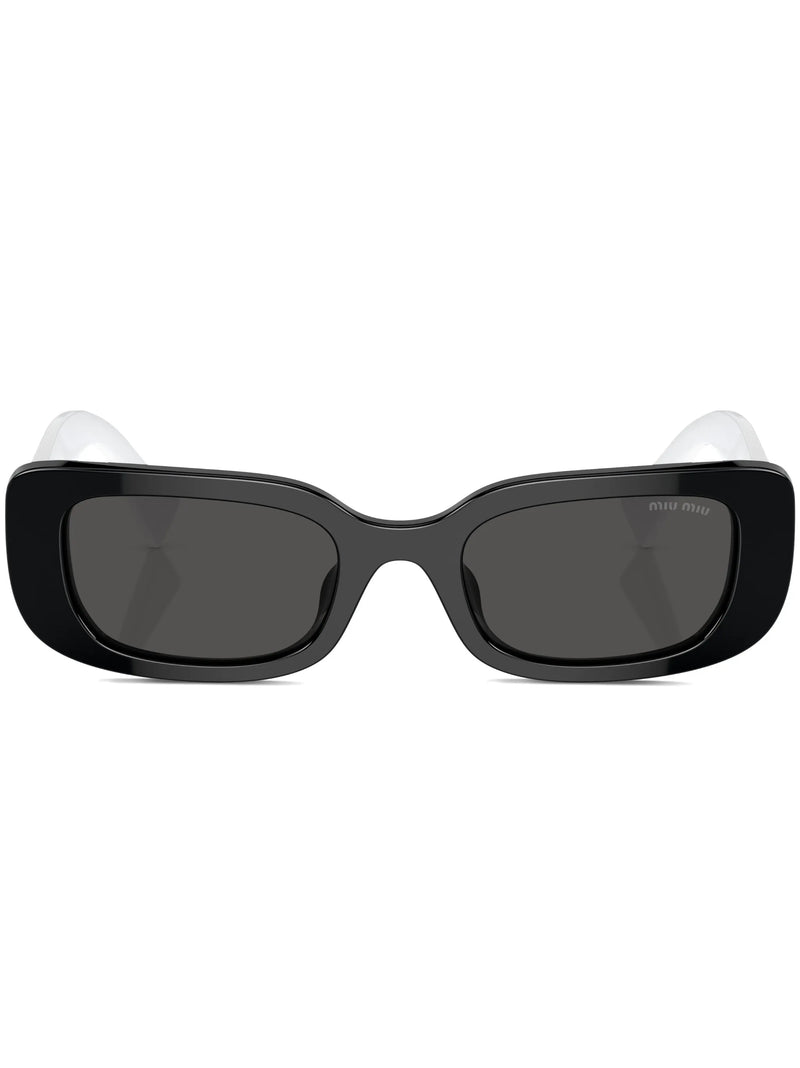 Óculos de sol Miu Miu Eyewear retangular com logo Black White