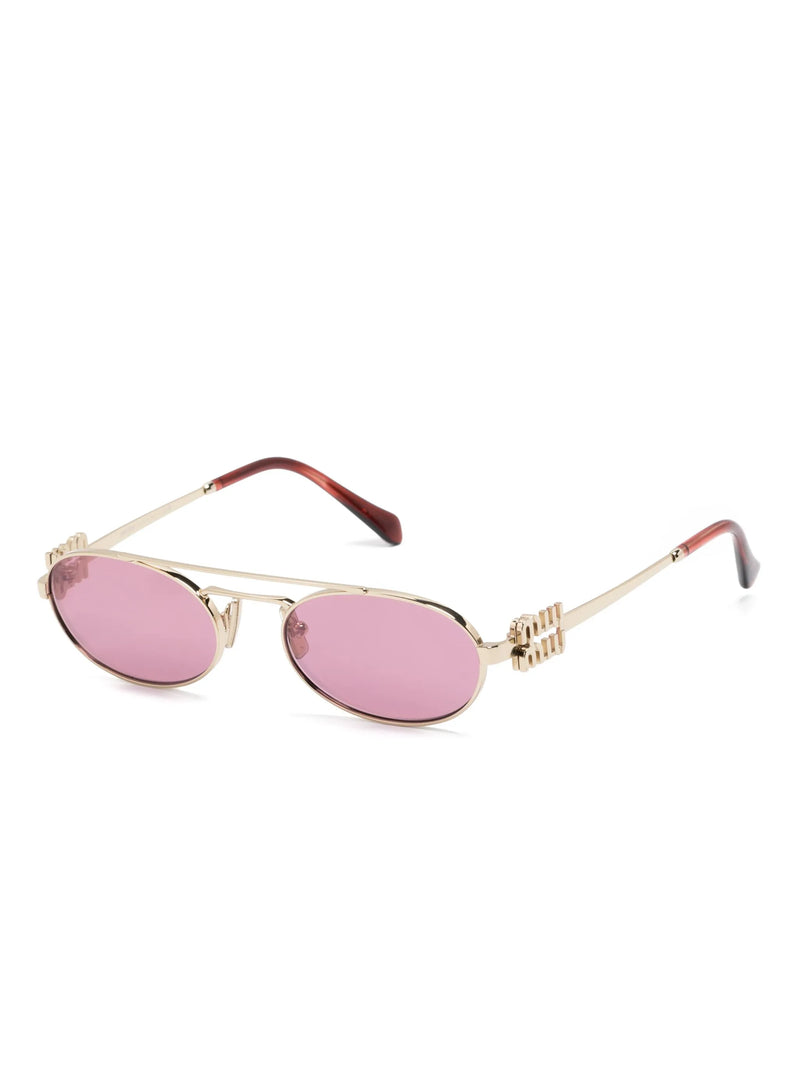 Óculos de sol Miu Miu Eyewear oval com logo