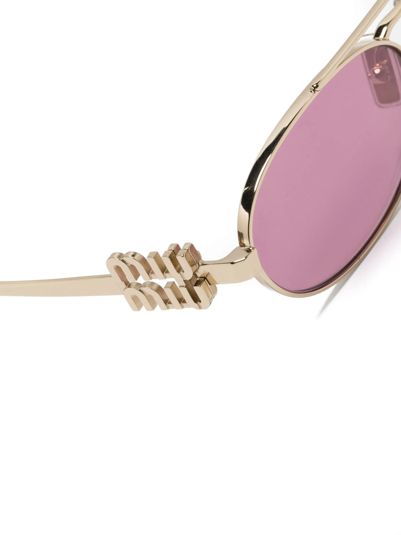 Óculos de sol Miu Miu Eyewear oval com logo