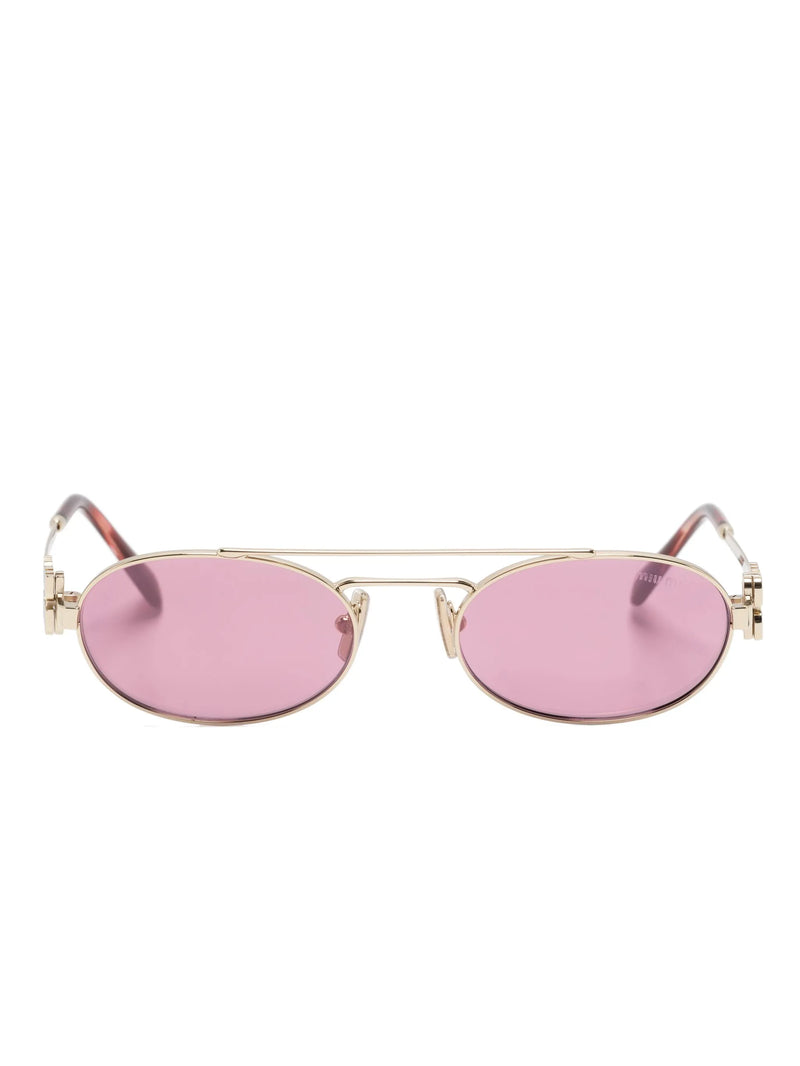 Óculos de sol Miu Miu Eyewear oval com logo