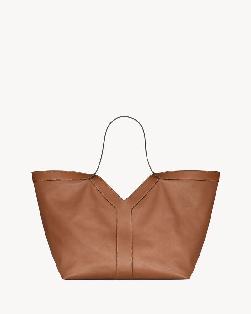 Bolsa Yves Saint Laurent Tote in Leather Black and Brown