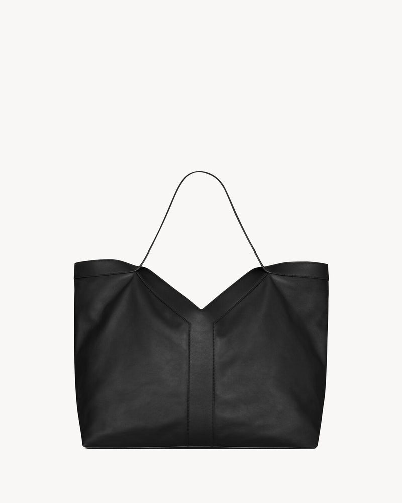 Bolsa Yves Saint Laurent Tote in Leather Black and Brown