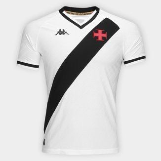 Manto Infantil Vasco II 25/26 s/n Jogador Kappa - Branco+Preto